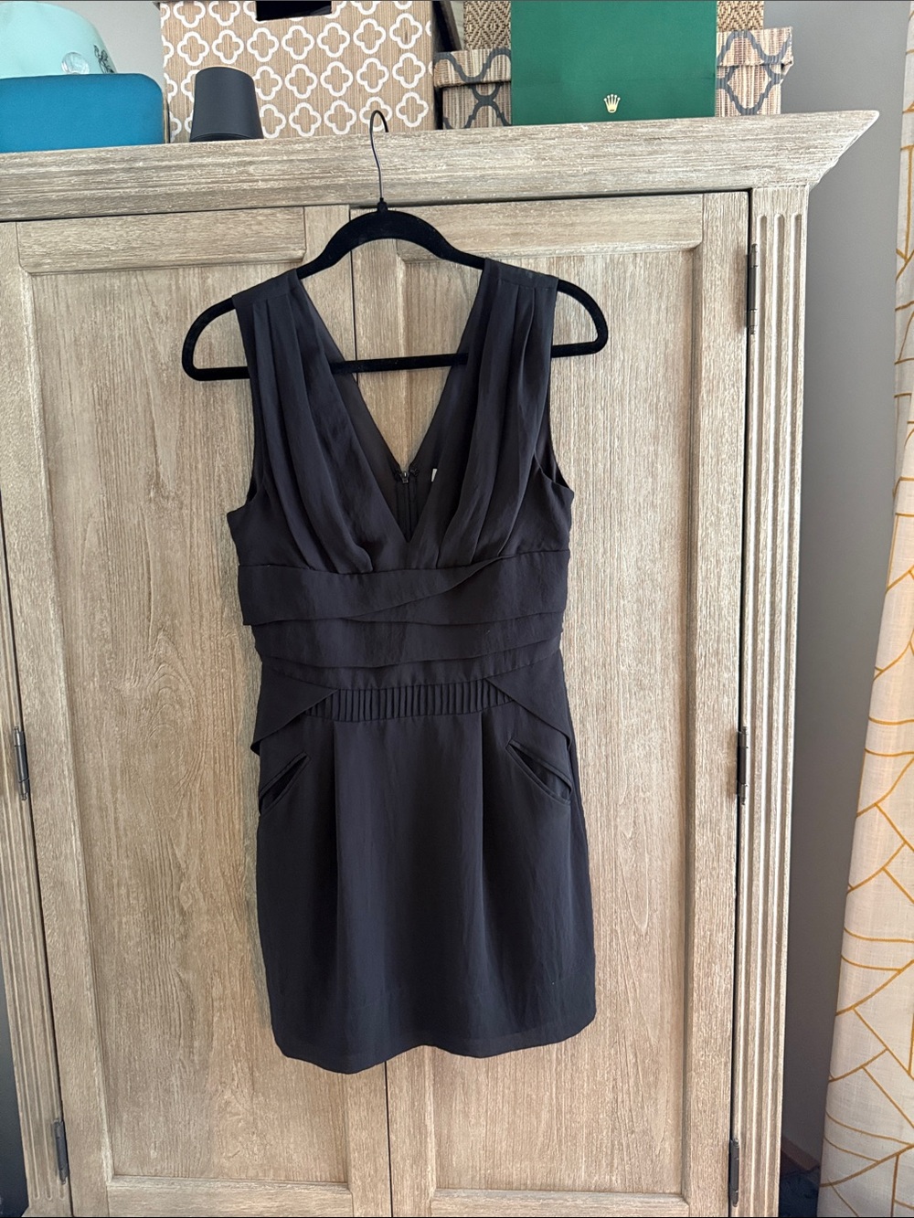 BCBGeneration Black Sleeveless V-Neck Mini Dress